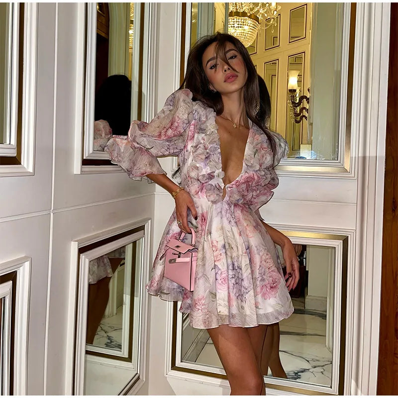 Rosette Mini Dress - Liana