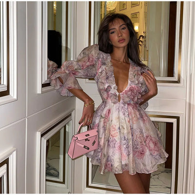 Rosette Mini Dress - Liana
