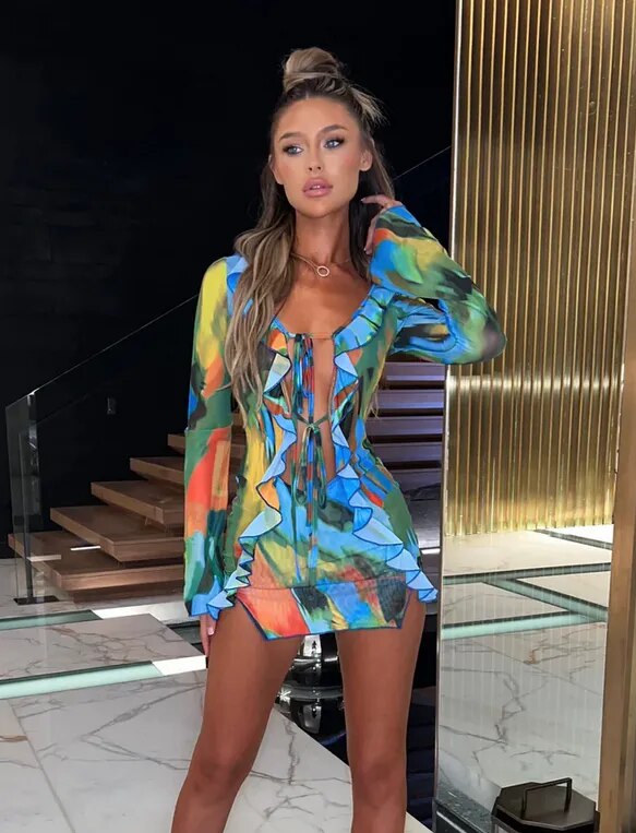 Caelina | Ruffle Beach Dress
