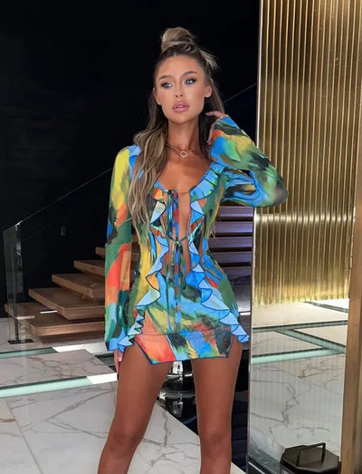 Caelina | Ruffle Beach Dress