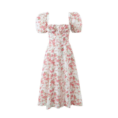 Floral Split Midi Dress - Adalyn