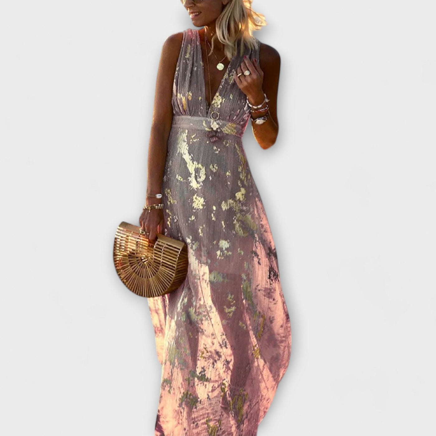 V-neck Sequin Dress