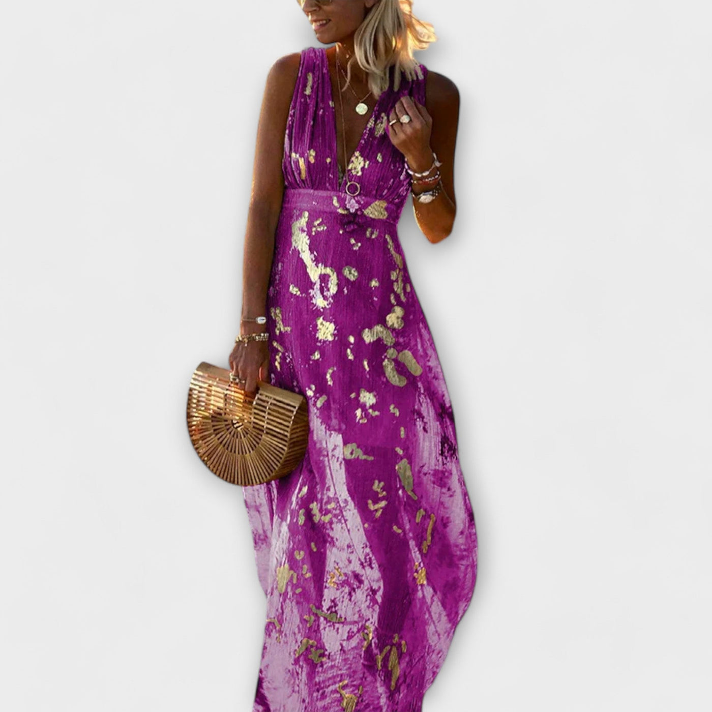 V-neck Sequin Dress