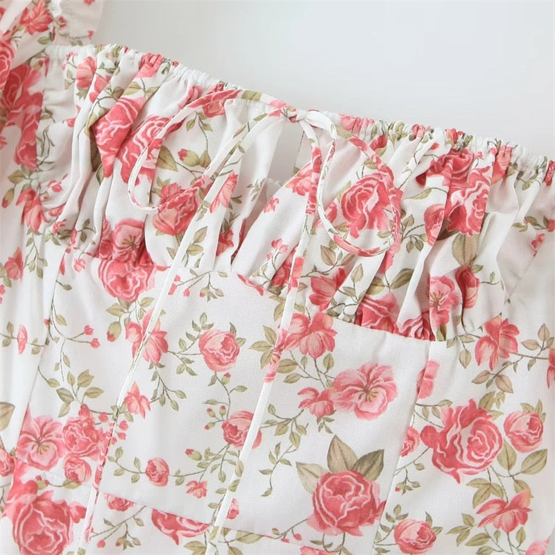 Floral Split Midi Dress - Adalyn