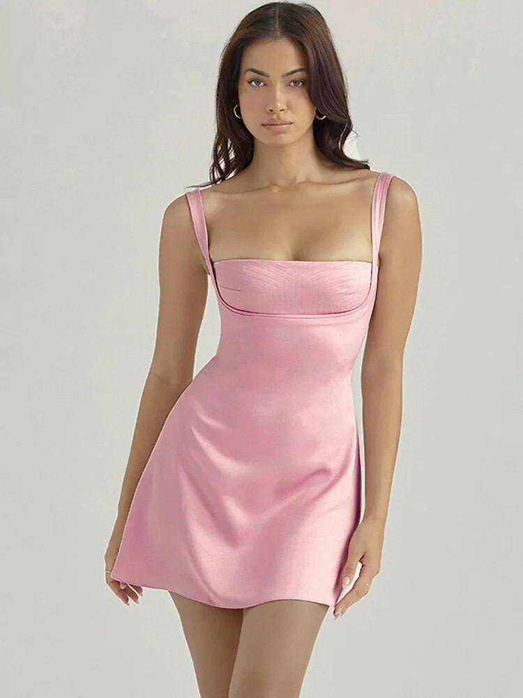 Samantha | Mini Satin Dress