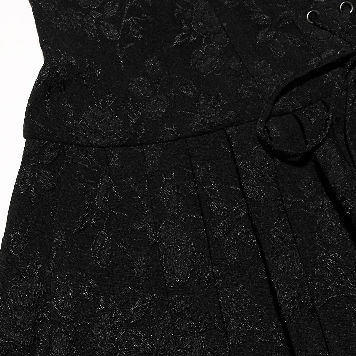 Pleated Black Mini Dress