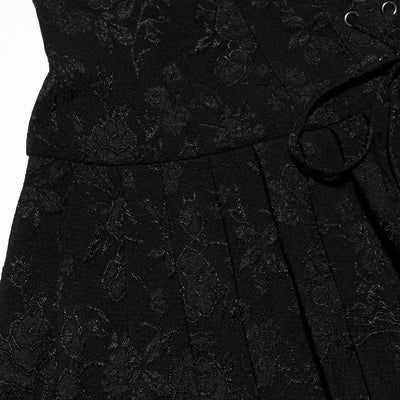 Pleated Black Mini Dress