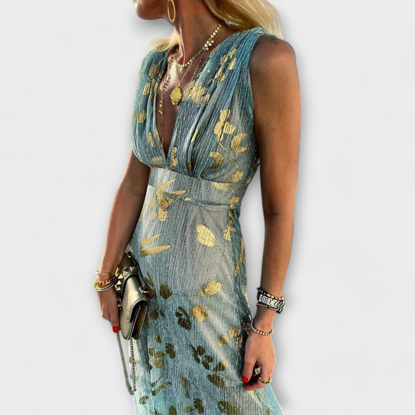 V-neck Sequin Dress