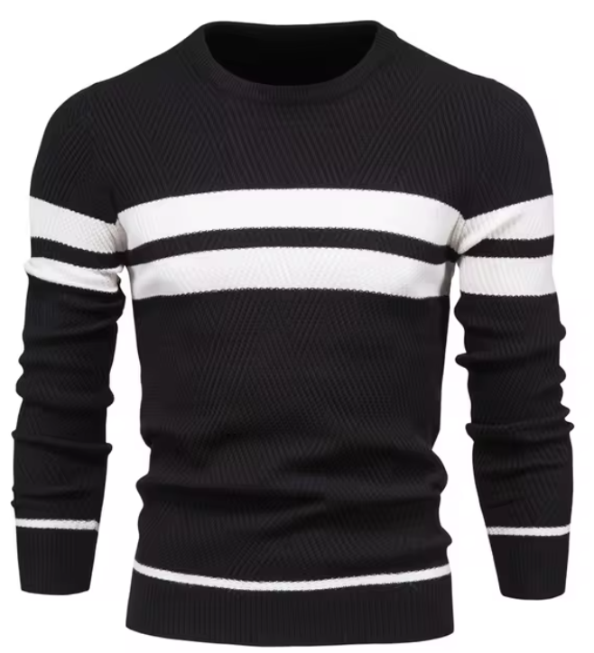 MIRAVO | Elegant Men's Sweater with Herringbone Pattern