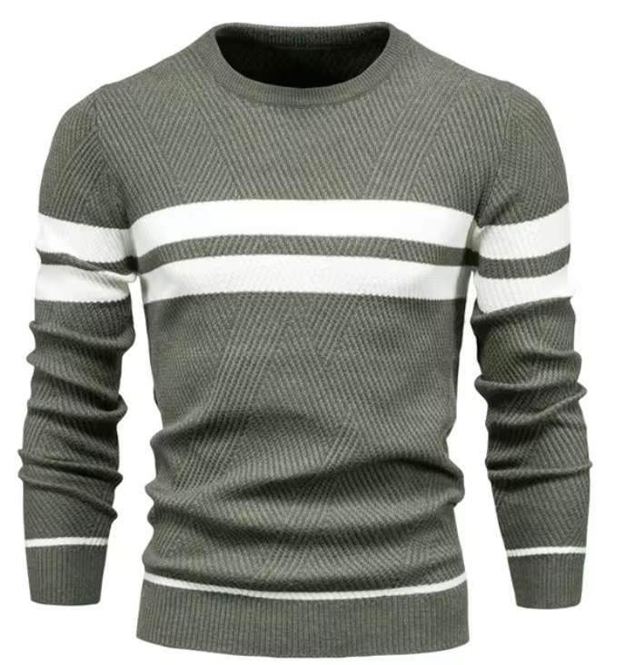 MIRAVO | Elegant Men's Sweater with Herringbone Pattern