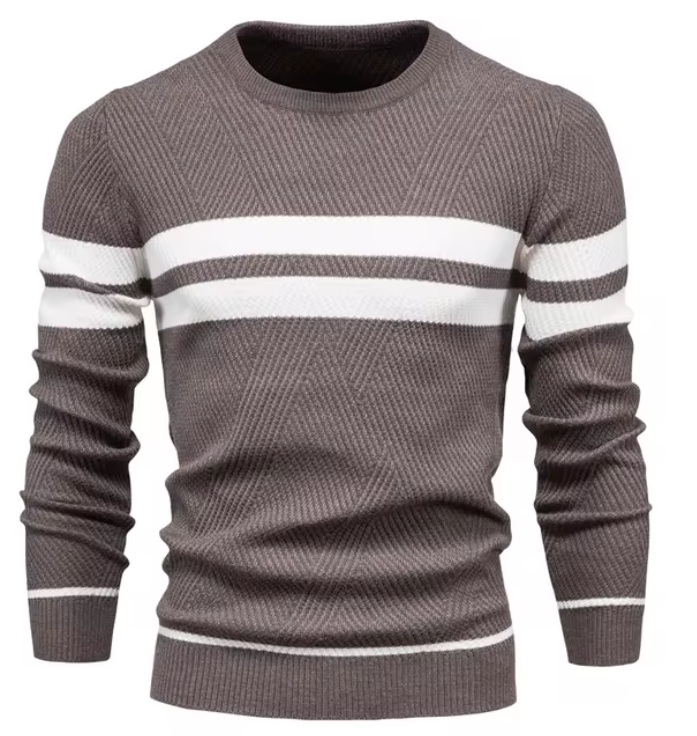 MIRAVO | Elegant Men's Sweater with Herringbone Pattern