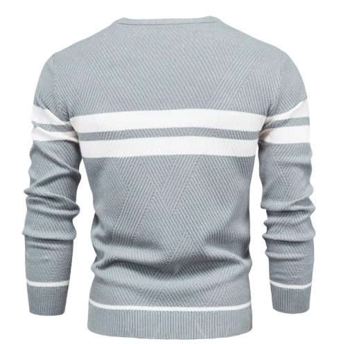 MIRAVO | Elegant Men's Sweater with Herringbone Pattern