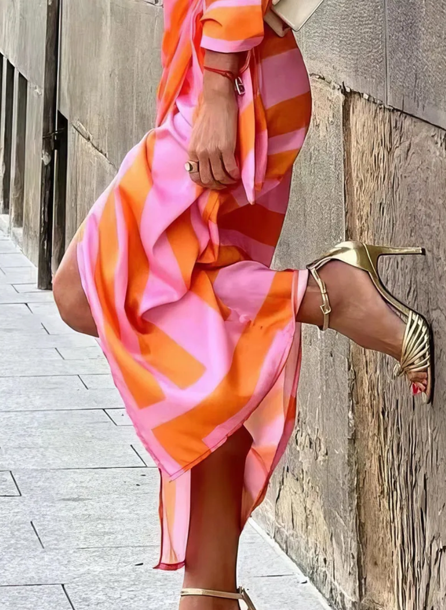Wrap Print Dress