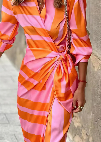 Wrap Print Dress