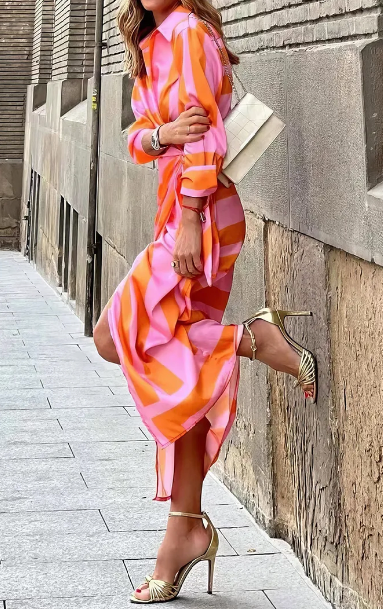 Wrap Print Dress