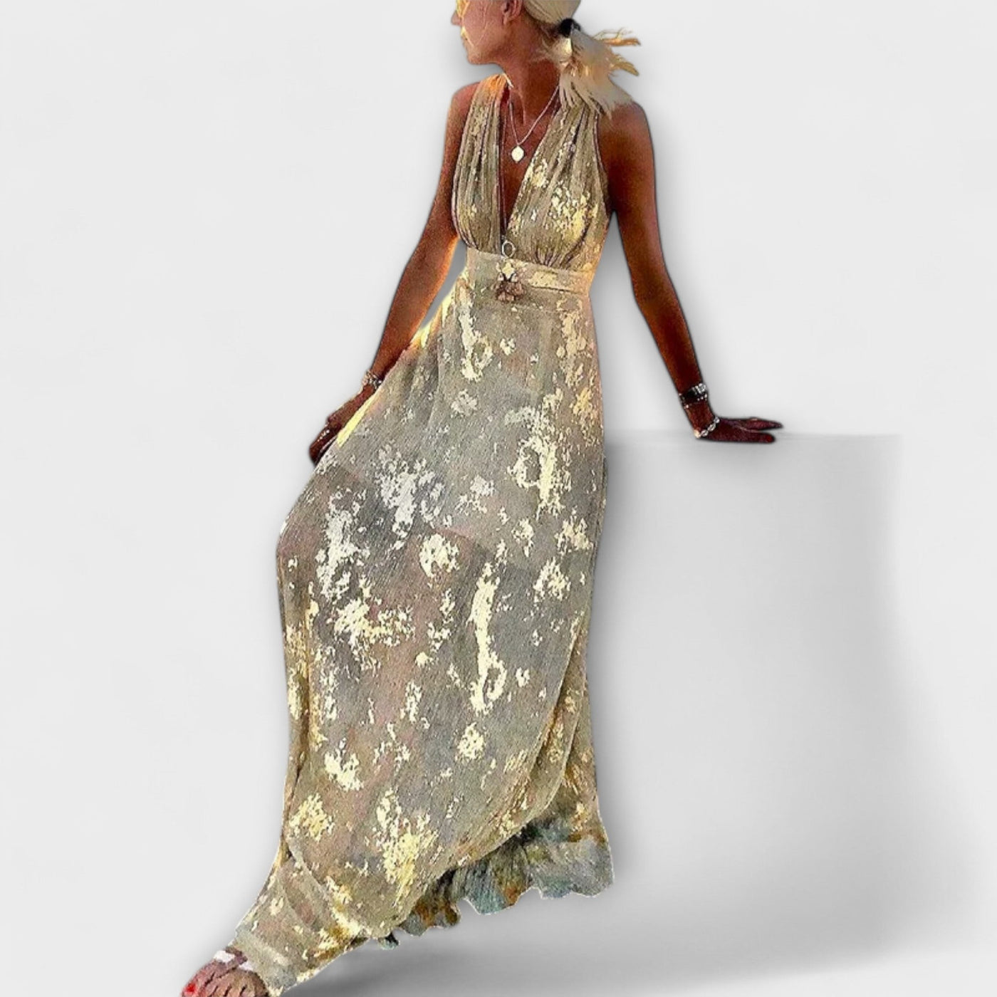 V-neck Sequin Dress