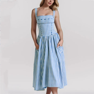 Gingham Midi Dress