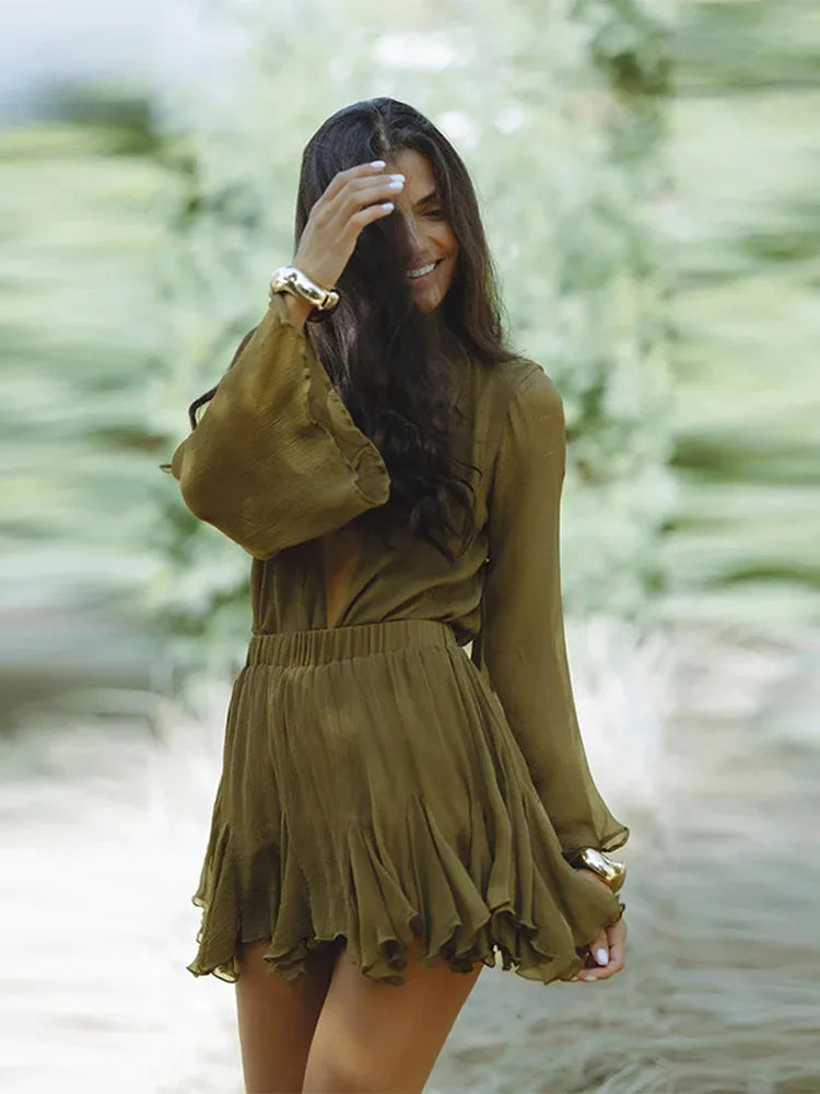 Ruffled Mini Dress