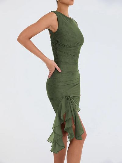 Ruffled Midi Dress