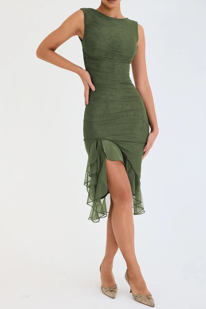 Ruffled Midi Dress