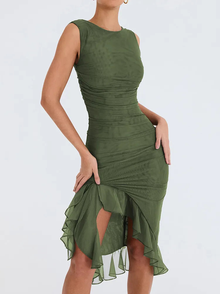 Ruffled Midi Dress
