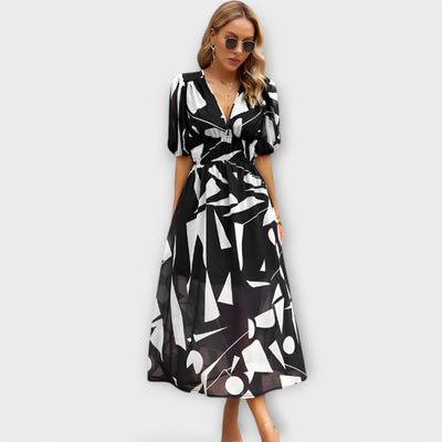 Maxi Dress with Puff Sleeves