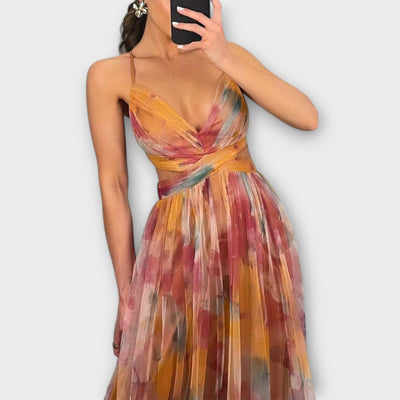 Mesh Maxi Dress - Elegant and Figure-Flattering