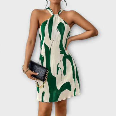 Halter Dress - Elegant Print