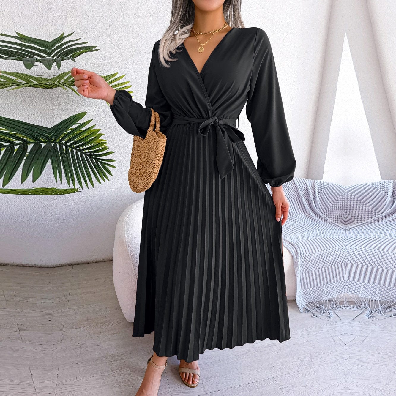 Black Elegant Maxi Dress - Amy