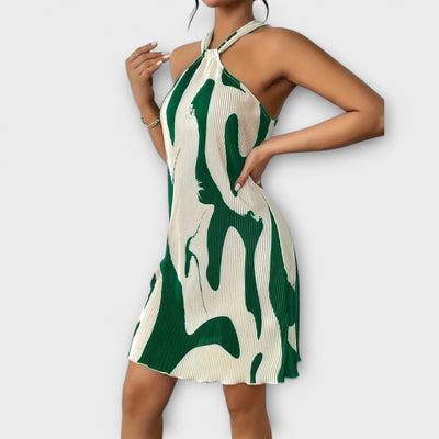 Halter Dress - Elegant Print