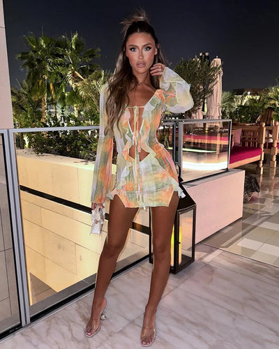 Caelina | Ruffle Beach Dress