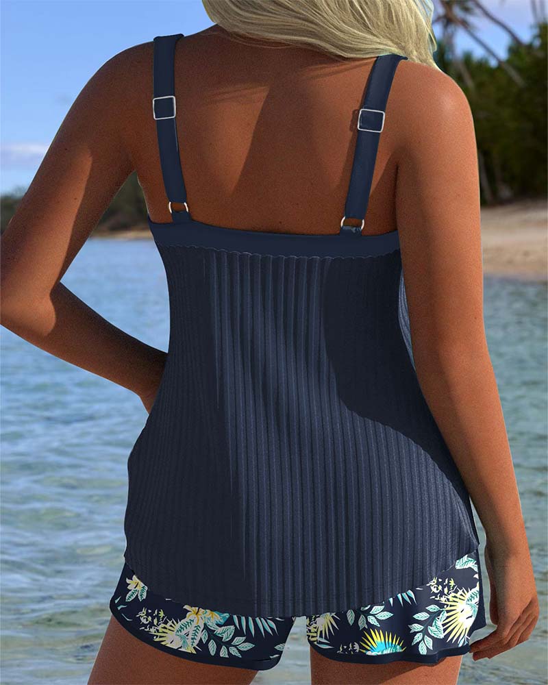 Striped Tankini with Shorts