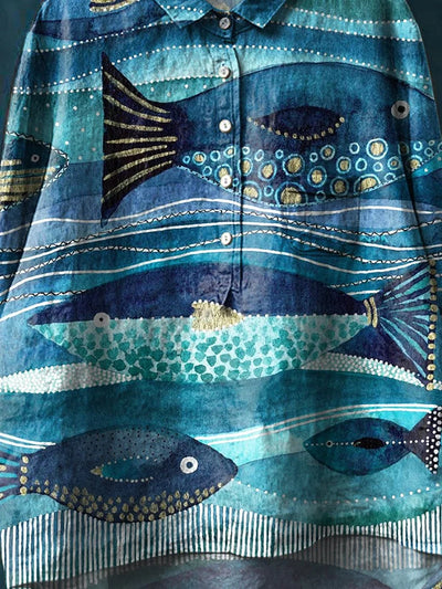 Oceaan Kunst Shirt – Puur & stijlvol