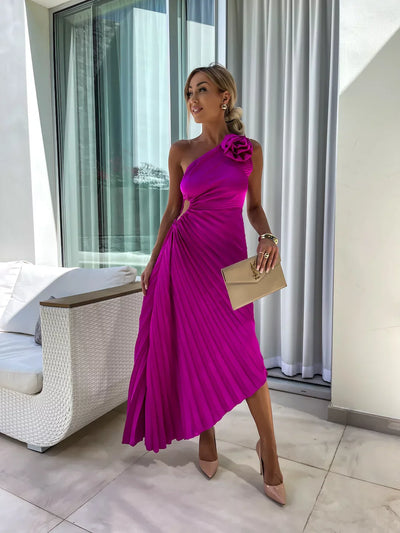 Lizbeth | Flower One Shoulder Dress