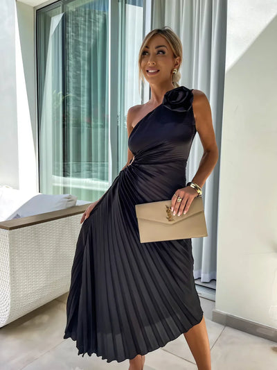 Lizbeth | Flower One Shoulder Dress