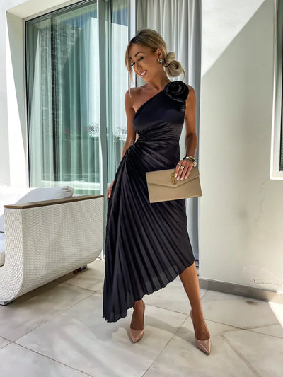 Lizbeth | Flower One Shoulder Dress