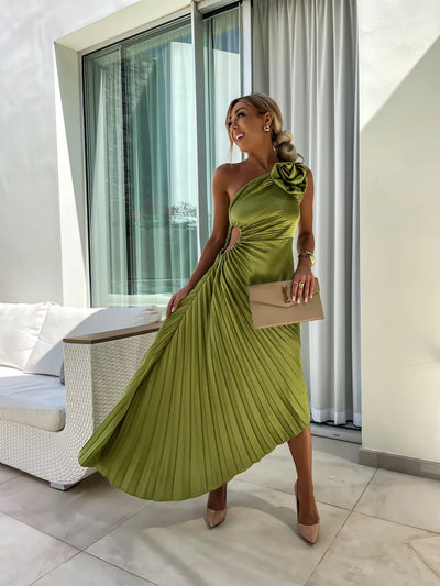 Lizbeth | Flower One Shoulder Dress