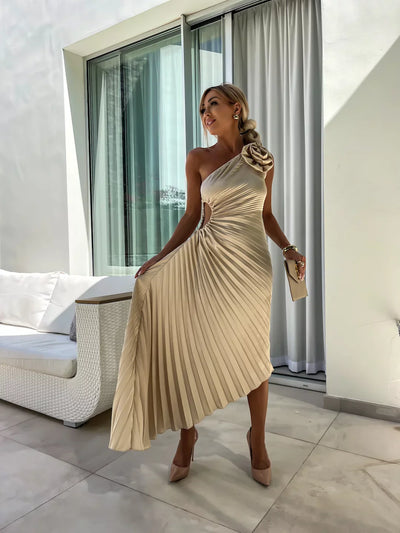Lizbeth | Flower One Shoulder Dress