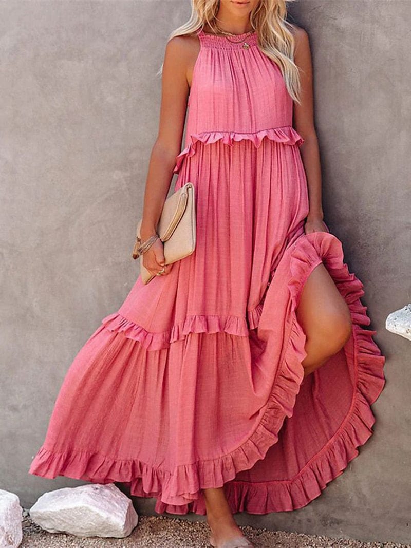 Lara | Pink Loose Maxi Dress