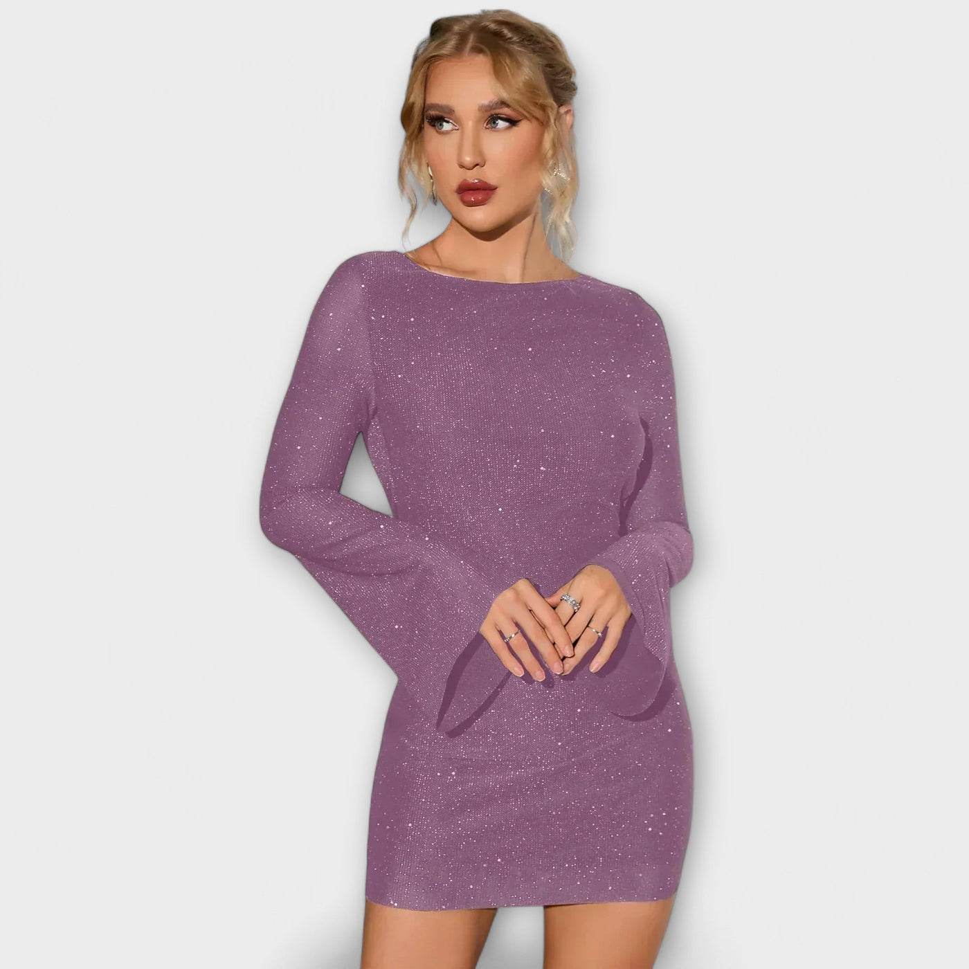Sequin Long Sleeve Dress