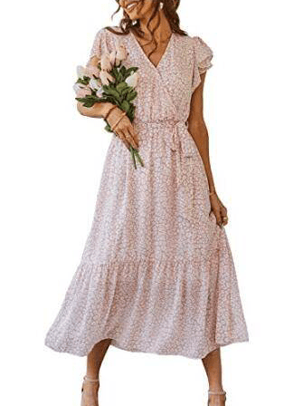 Rose Print Maxi Dress