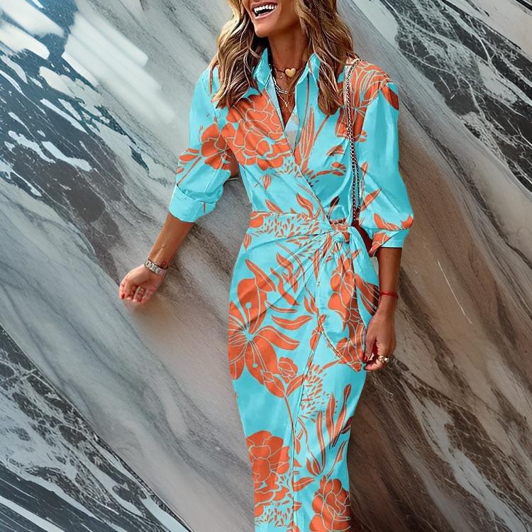 Wrap Print Dress