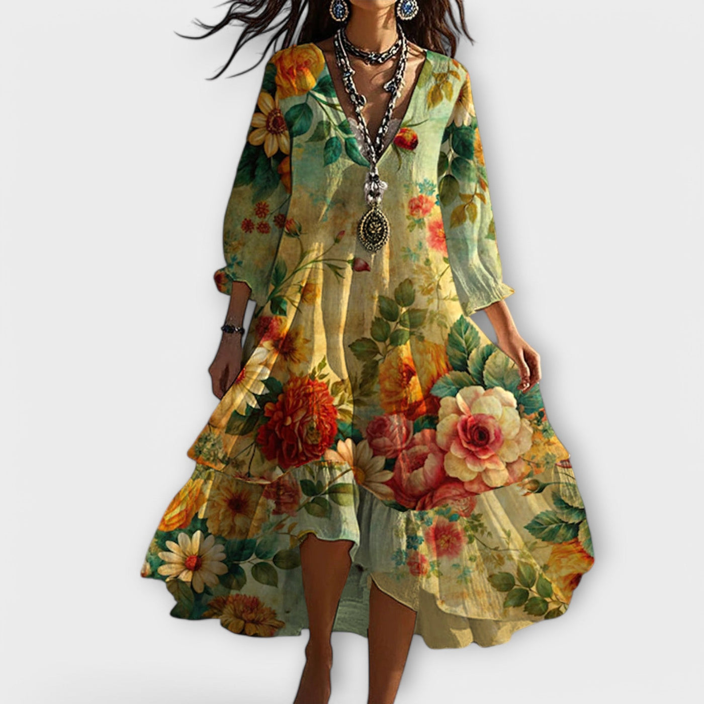 Marina - Boho Floral Dress